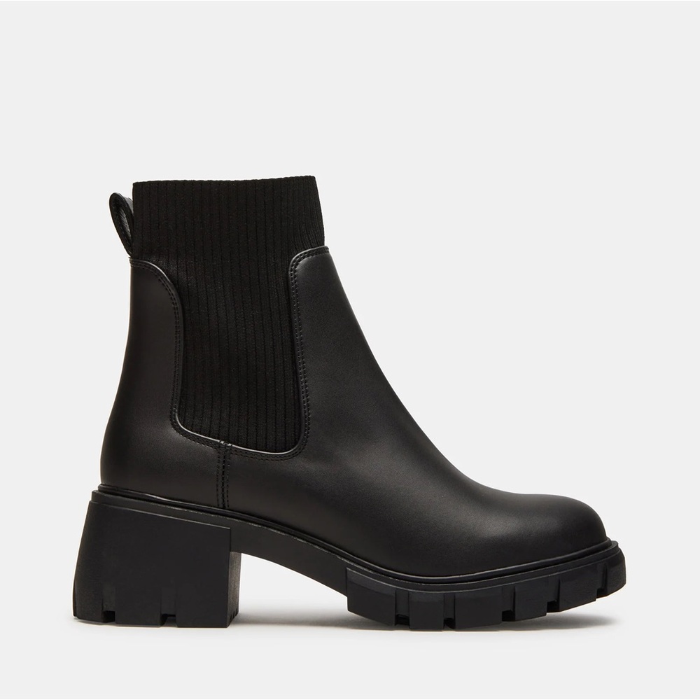 Steve Madden Hutch Black Leather Booties